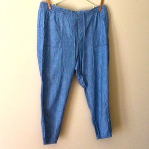 GAP soft denim pull on elastic bottom jean jogger style dressier pants. Size XL